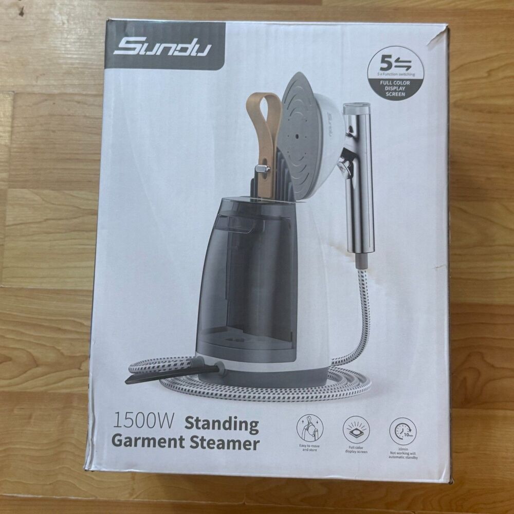 Sundu 1500W Standing Garment Steamer Open Box Tested Color Display